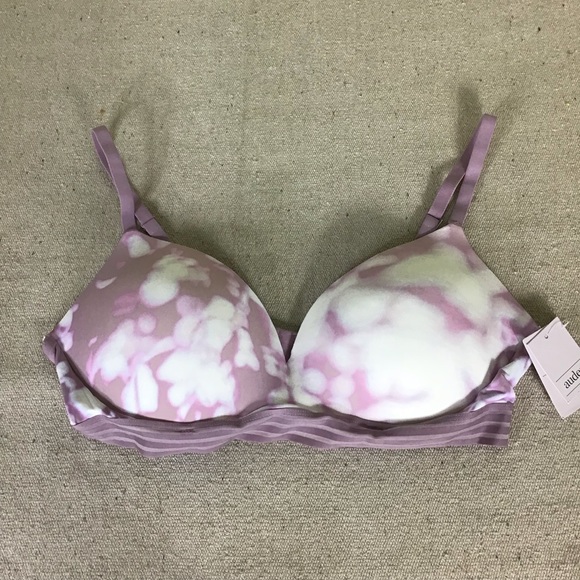 Auden Orchid leaves lavender and white Wirefree push-up Bra Size 38C - Picture 6 of 11